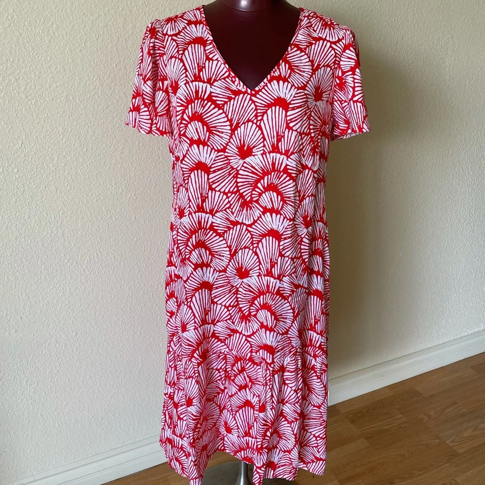 TOMMY BAHAMA Shall We Dance Dress Midi Red&White Dress size Small - Picture 6 of 8
